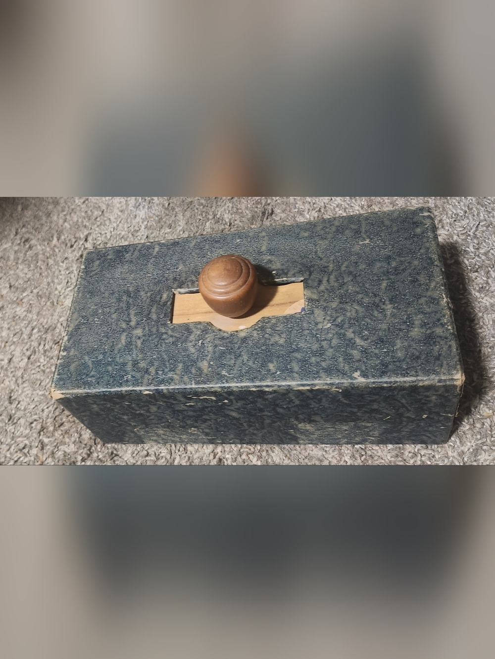 Vintage PLA-M-WEL Wooden Poker Chips W/ Wooden Holder With Cover
